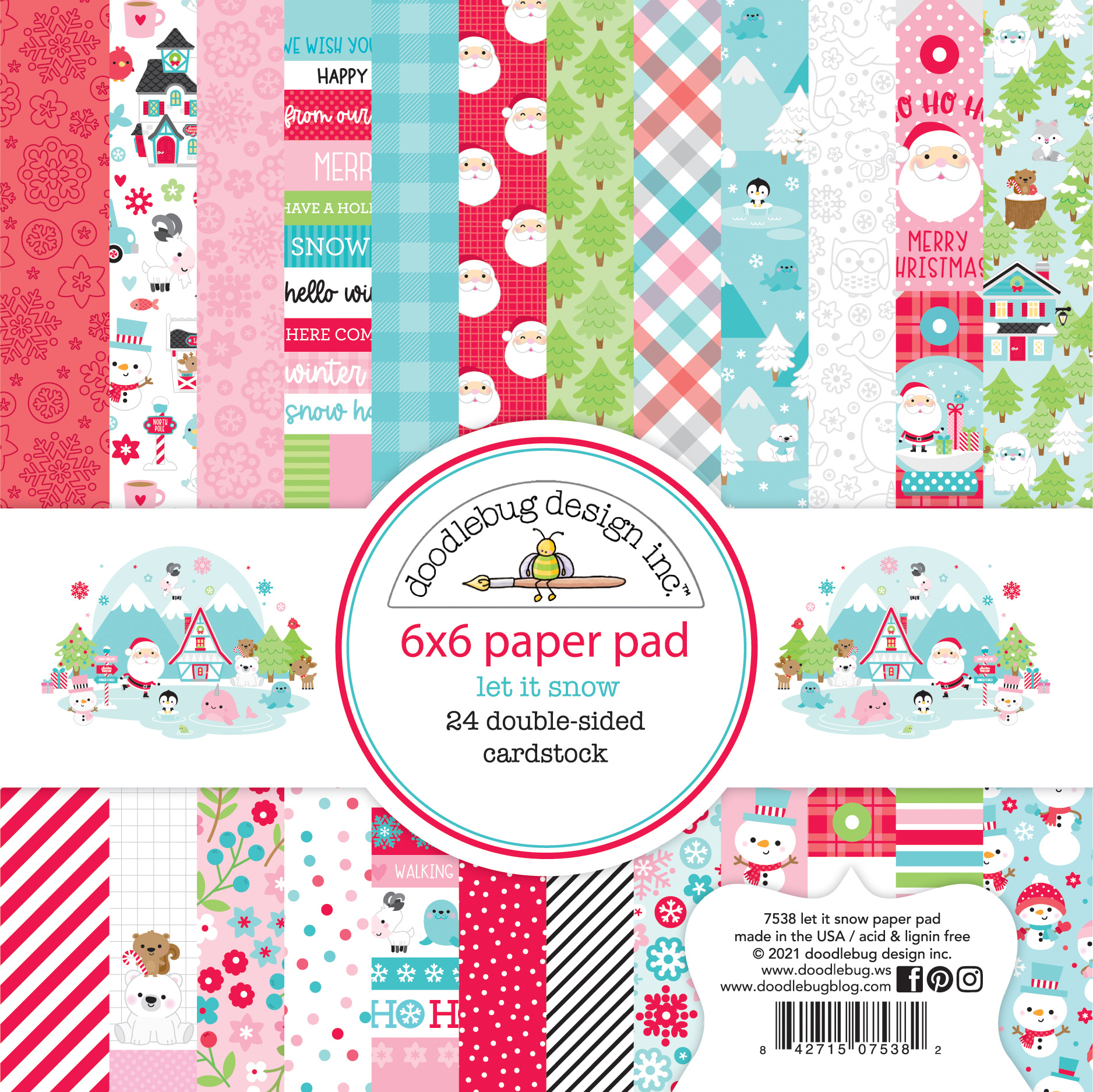 Doodlebug Design Let It Snow 6x6 Inch Paper Pad