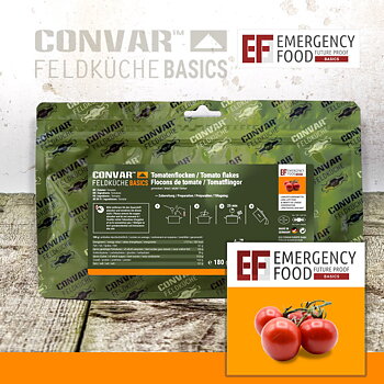 Convar Emergency Food | Tomatenflocken | Gefriergetrocknete Lebensmittel | 180g