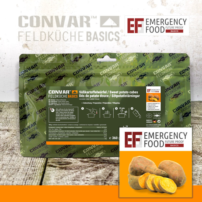 Convar Emergency Food | Sweet potato cubes | Frystorkad mat | 360g