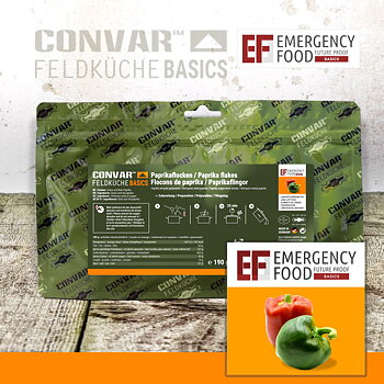 Convar Emergency Food | Red & green bell pepper | Frystorkad mat | 190g