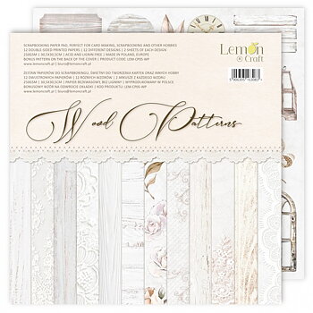 Lemon Craft Wood Patterns - Creative pad - scrapbooking Paper 30x30 cm