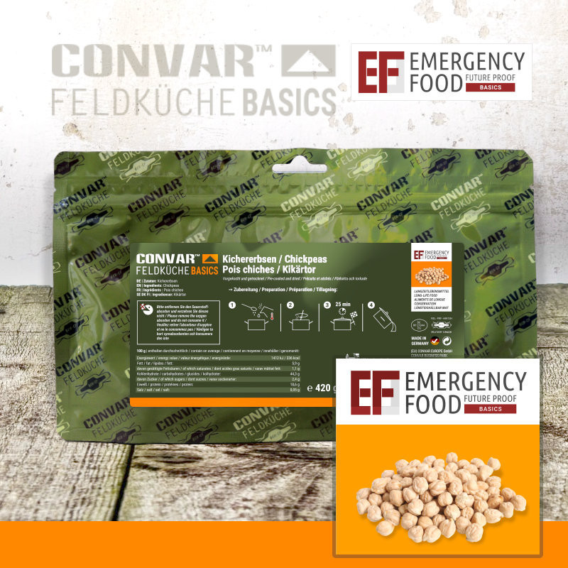 Convar Emergency Food | Chick Peas | Frystorkad mat | 420g