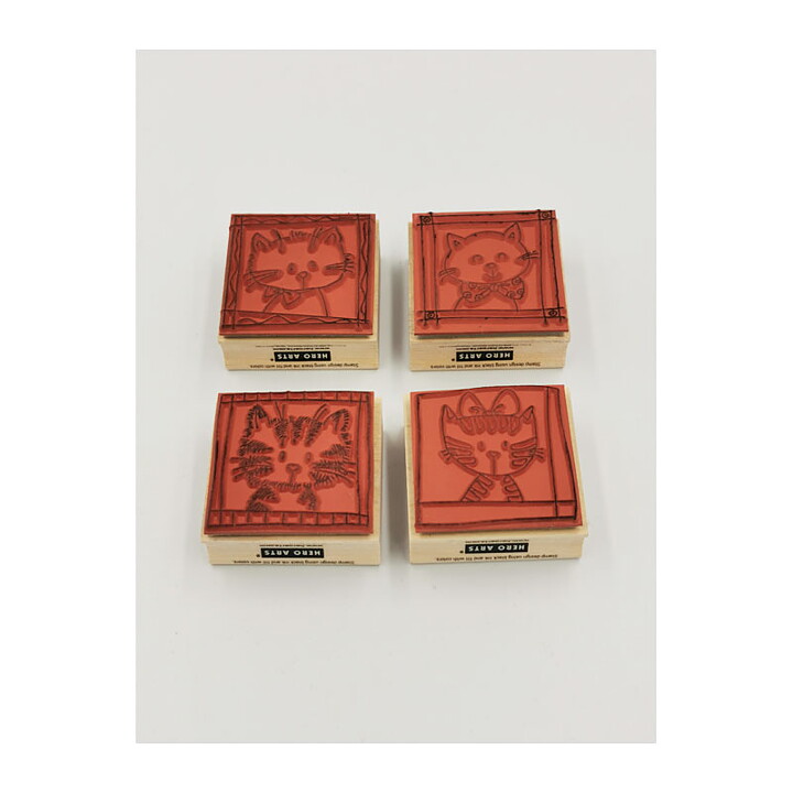 Hero Arts Rubber Stamps Second Hand- Cat Portraits