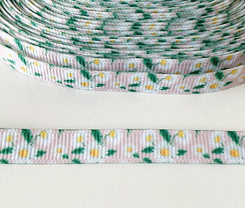 Printed ribbon marguerite 10mm