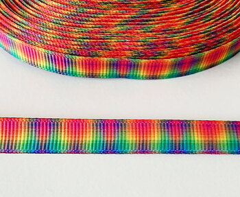 Tryckt band regnbågsblurr 10mm