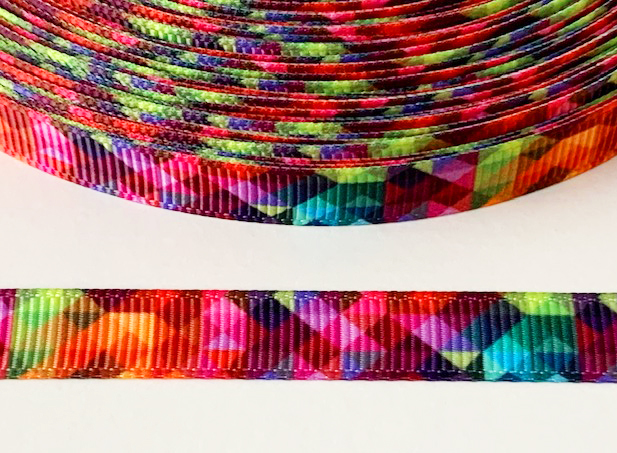 Tryckt band regnbågspixlar 10mm