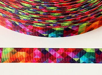 Tryckt band regnbågspixlar 10mm