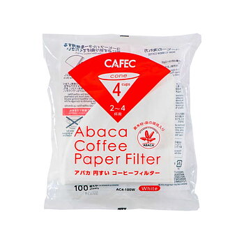 Cafec - Abaca - Vita pappersfilter - 2-4 koppar - 100st