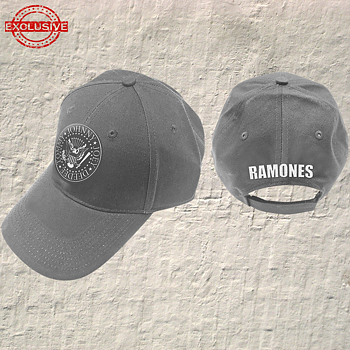 RAMONES - BASEBALL CAP,  LOGO SILVER GREY