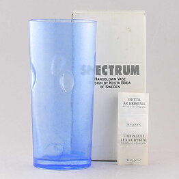 Bertil Vallien (Spectrum 1987) Blue Cylinder Vase with Spots 21 cm
