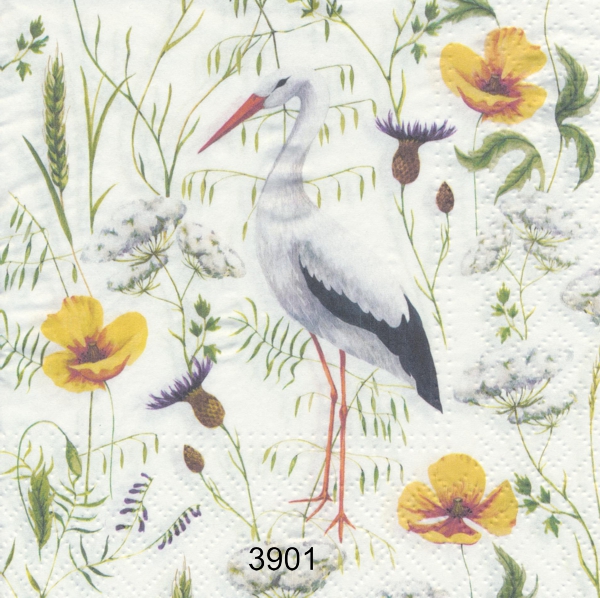 Stork med blommor
