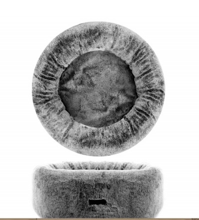 Milk & Pepper Lagom Black Round Furry Donut Cushion