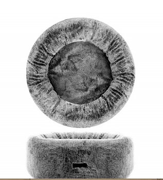 Milk & Pepper Lagom Black Round Furry Donut Cushion