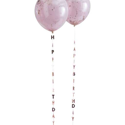 Ballongsvansar Happy Birthday Roséguld - 2