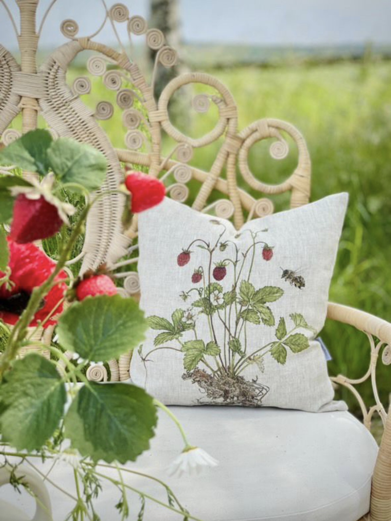 2-PIECE CUSHION WOODLAND STRAWBERRIES/HONEY BEE - 11