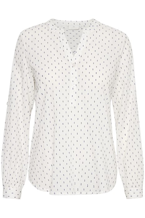 KAsilona Blouse White Dark Blue Dot KAFFE