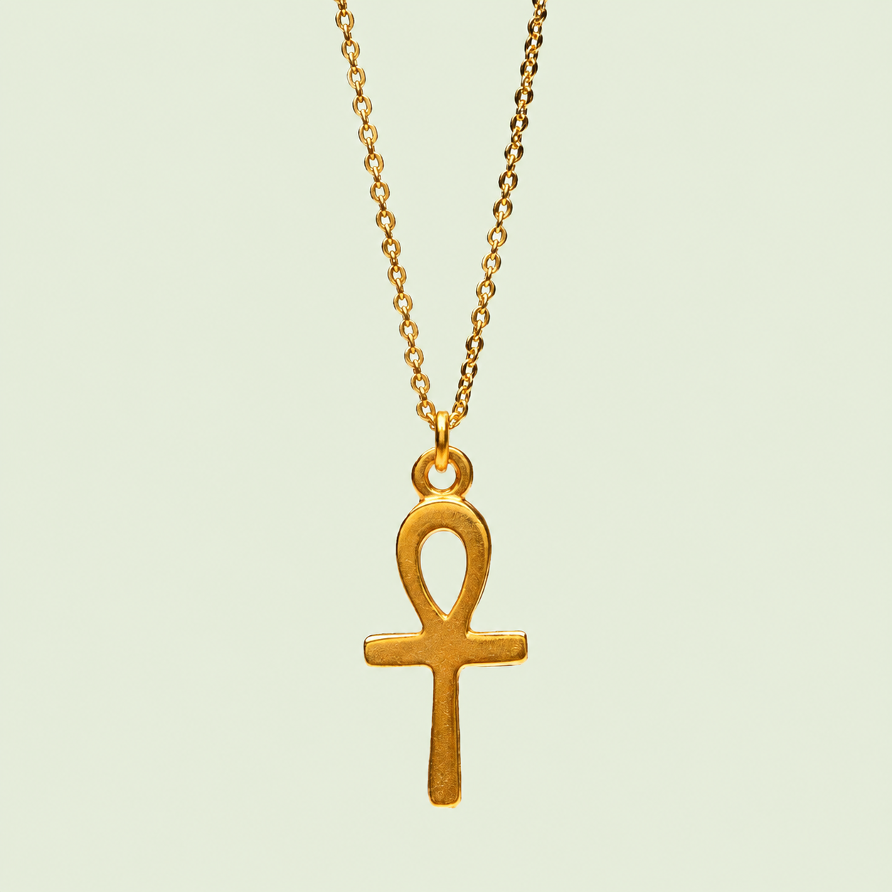 Halsband Ankh, förgyllt hänge med kedja