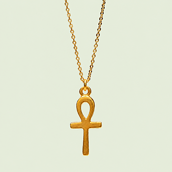 Halsband Ankh, förgyllt hänge med kedja