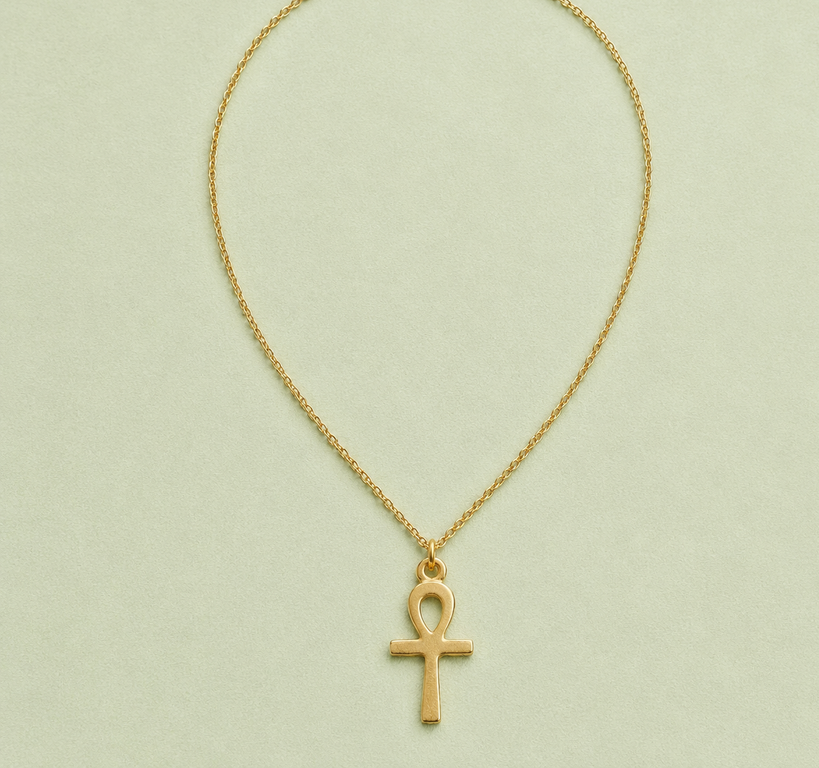 Halsband Ankh, förgyllt hänge med kedja