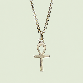 Halsband Ankh, försilvrat hänge med kedja