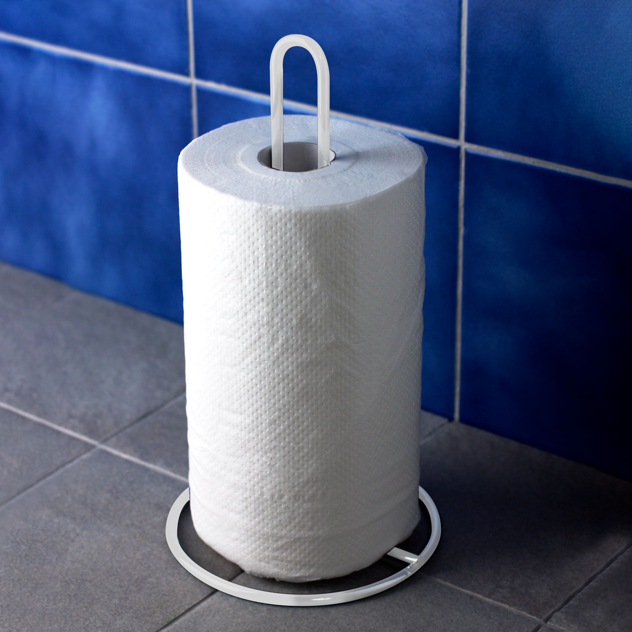 Toalettpappershållare 28 cm (vit, metalltråd) - 2