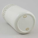 Britt-Louise Sundell (Mykene 1961) White Cylinder Vase with Brown Circular Relief 23 cm