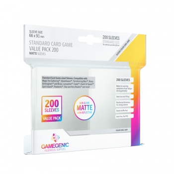Gamegenic - Standard Card Game Value Pack Matte Clear (200 Sleeves)