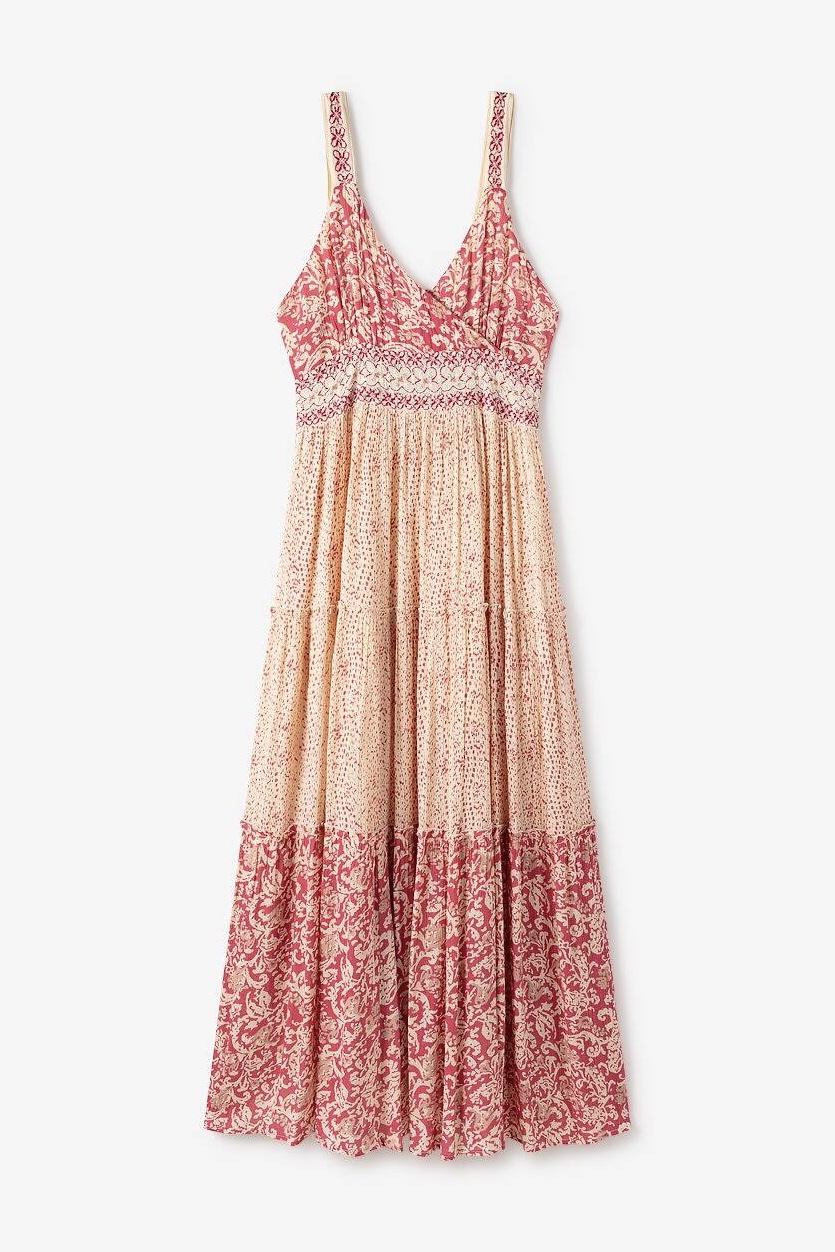 Nüd - Long Combo Print Dress Pink - 4