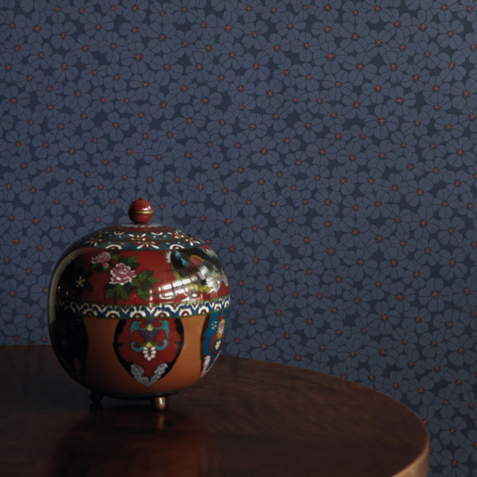 TAPET FLOWER SHOWER, Indigo