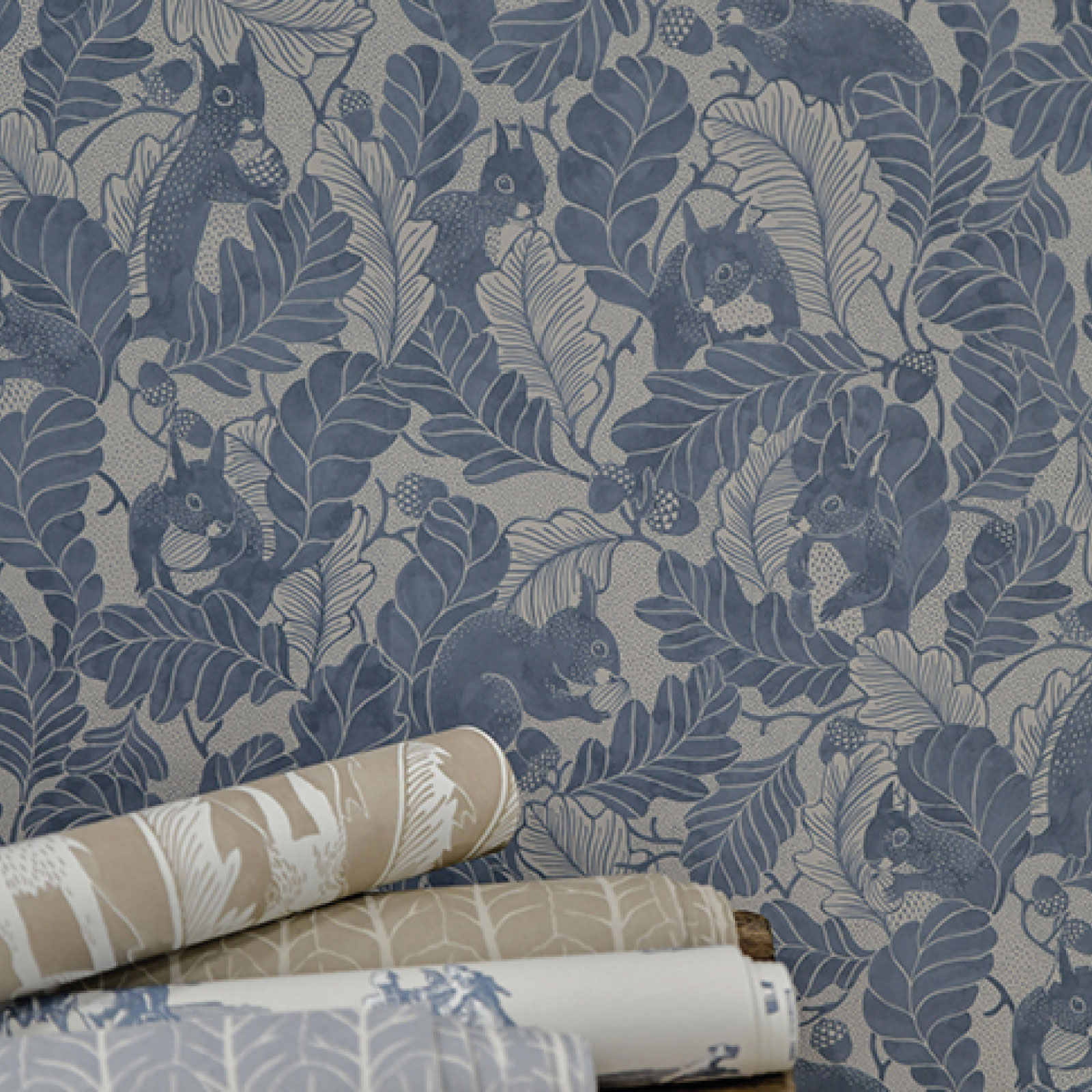 TAPET OAK TREE TAILS, Washed Denim