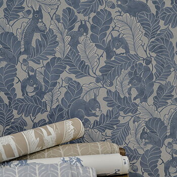 TAPET OAK TREE TAILS, Washed Denim