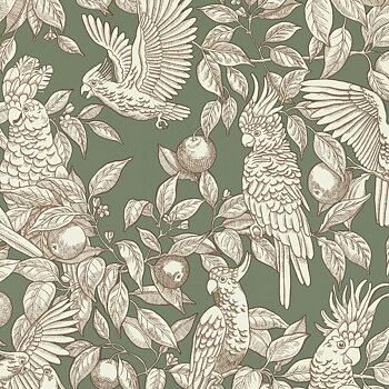TAPET TALK ABOUT COCKATOOS, Sage Green