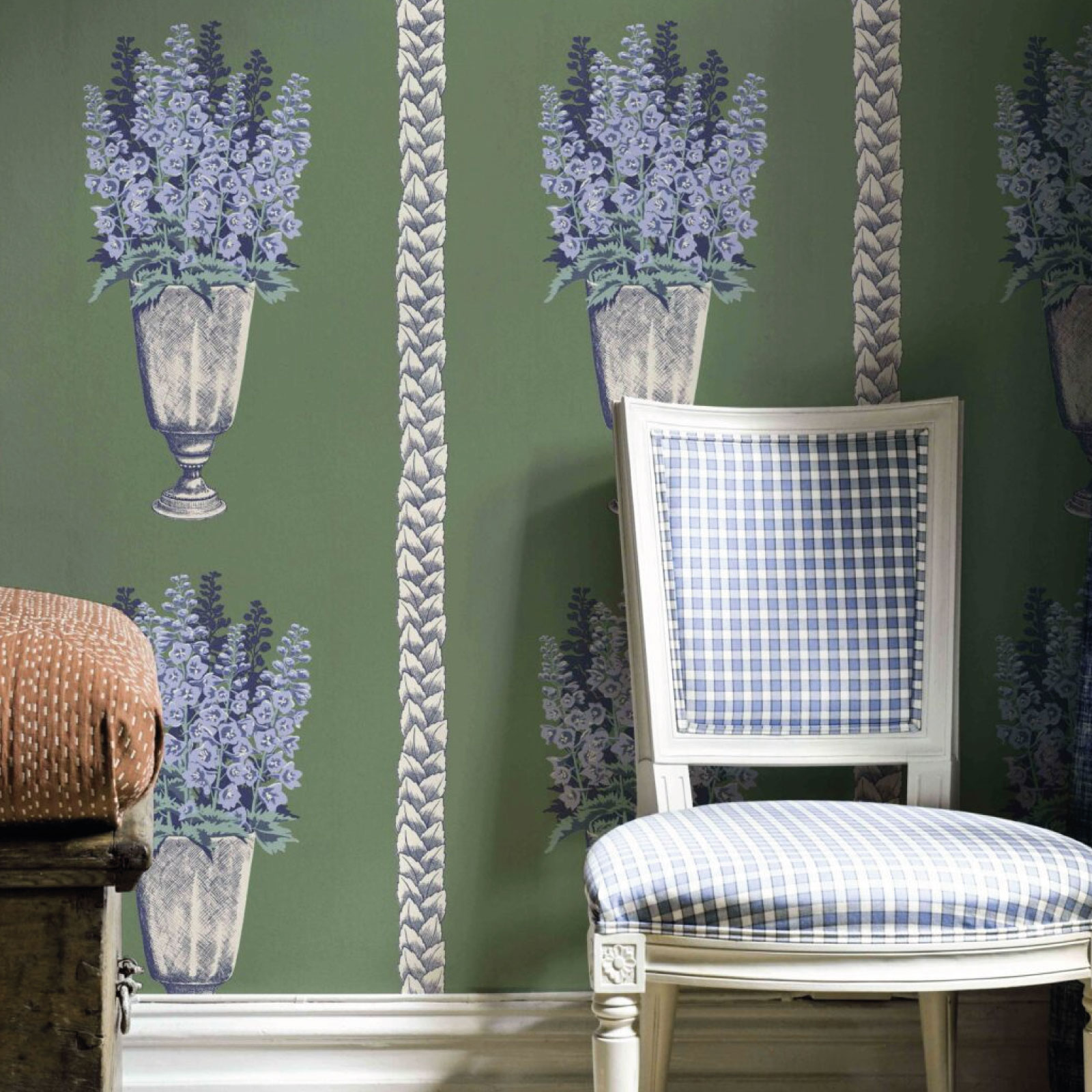 TAPET DELPHINIUM, arbor green