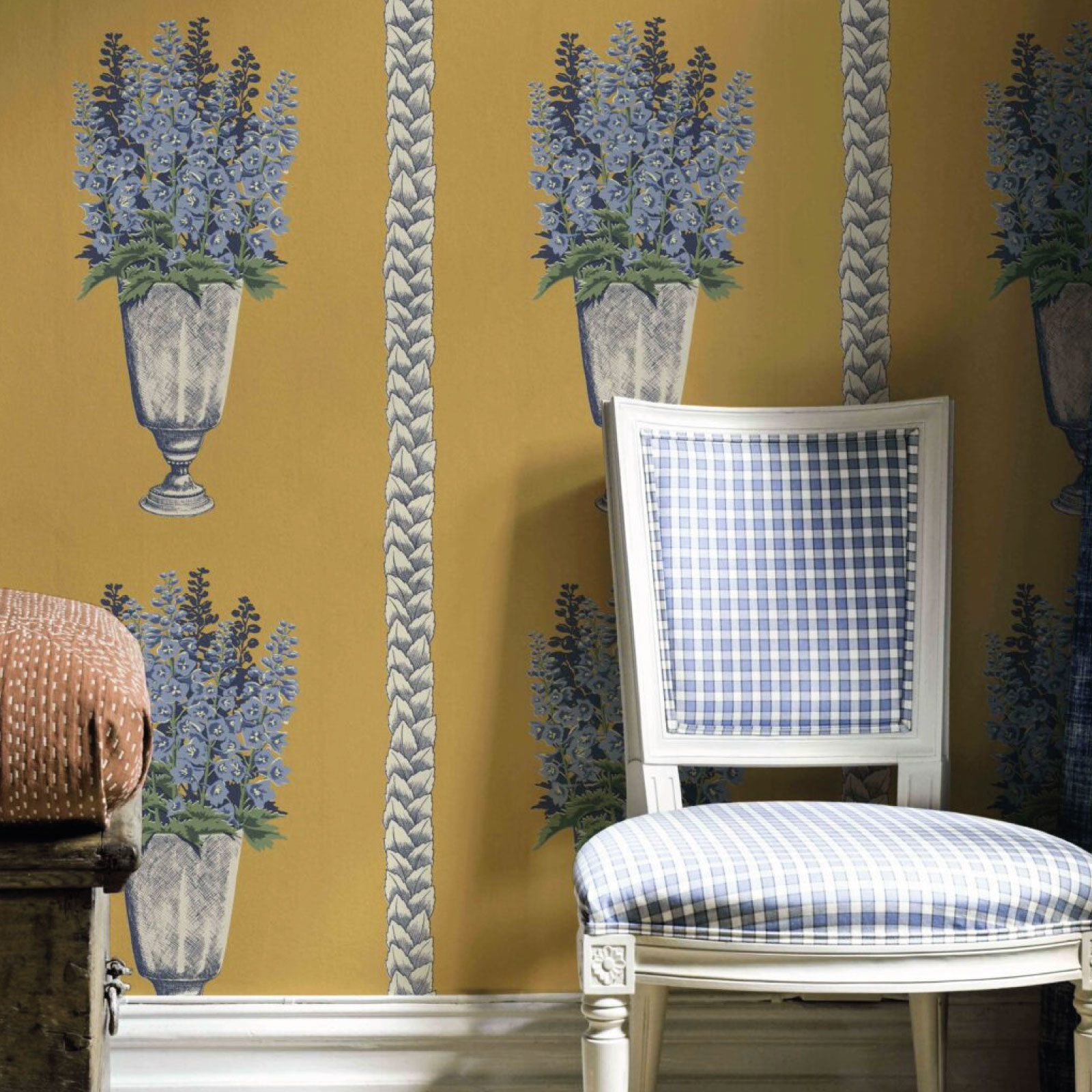 TAPET DELPHINIUM, mustard