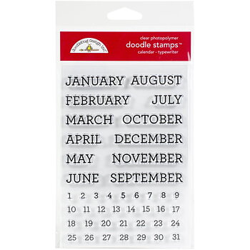   Doodlebug - Clear Doodle Stamps - Calendar - Typewriter