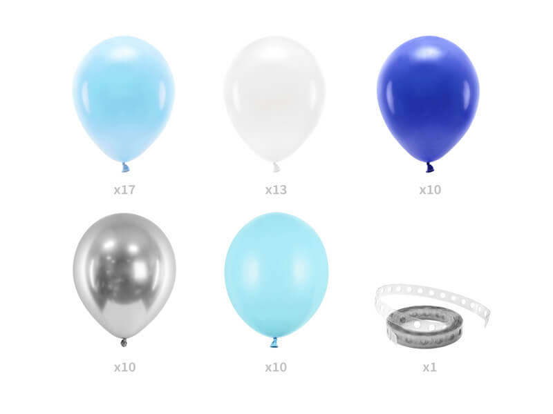 Ballongbåge | 2 m | Blå, silver och vit - 2