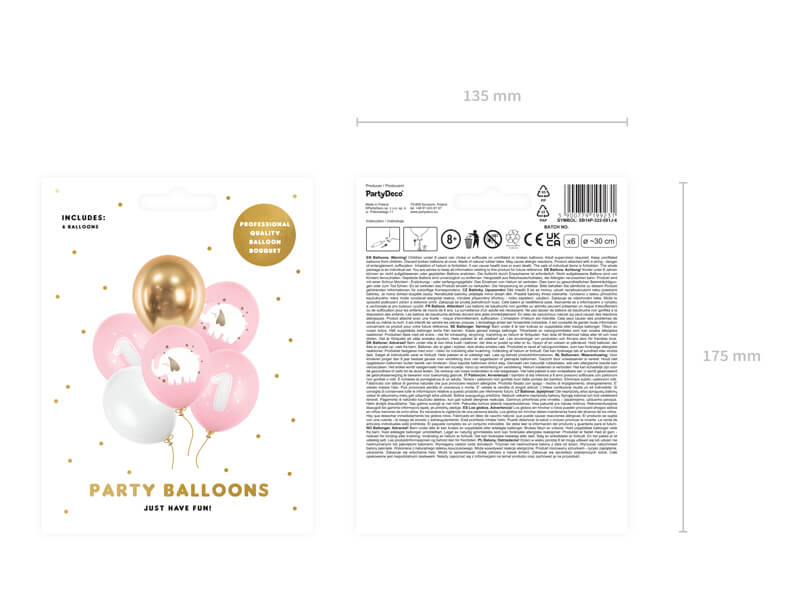 Ballongbukett | 6-pack | One och elefant | Rosa -2