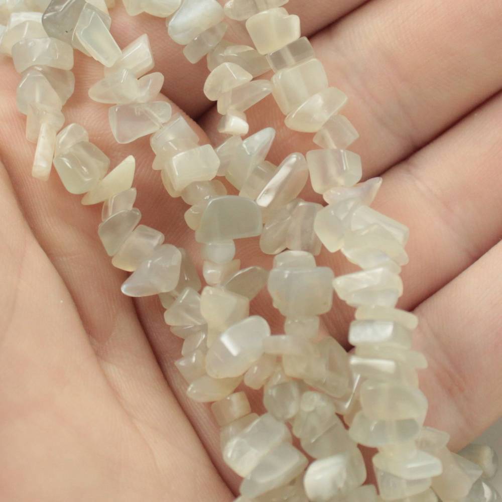 Vit Månsten  Chip Halsband - 2