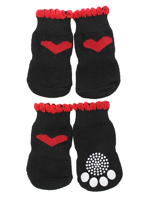 Urban Pup Heart To Heart 4-Pack Hundsockar Med Antiglid