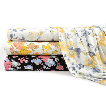 VISCOSE JERSEY -  SUMMER FLOWER YELLOW