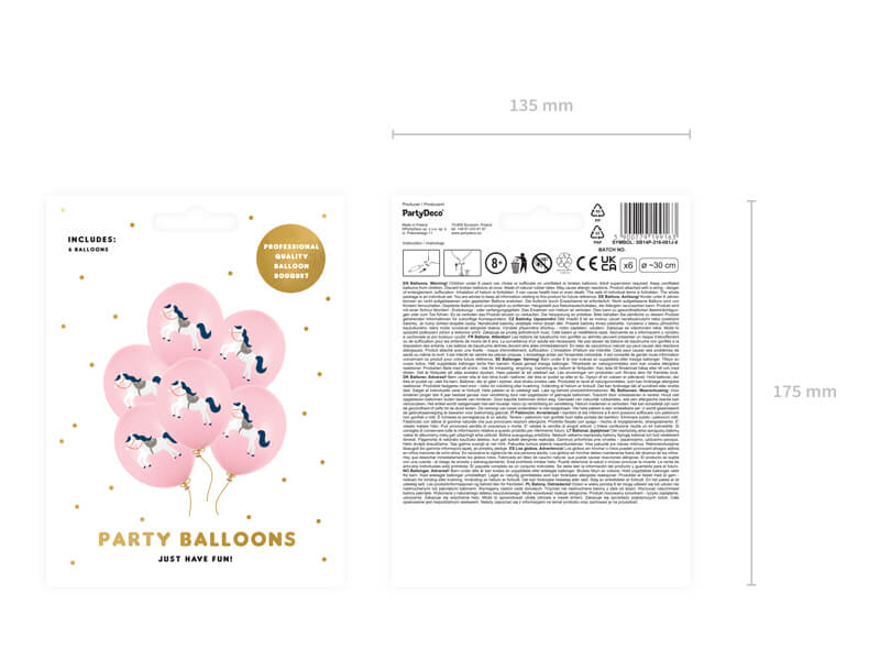Ballonger | 6-pack | Rosa med häst - 1