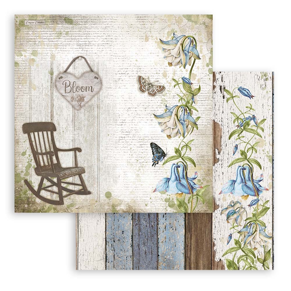 Stamperia Paper Pad 12X12 -  Romantic Garden house  - 5
