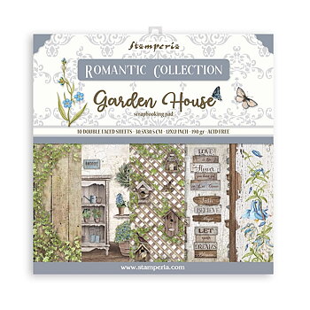 Stamperia Paper Pad 12X12 -  Romantic Garden house 