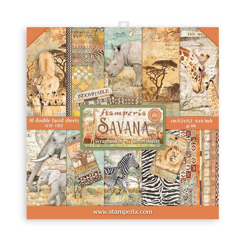 Stamperia Paper Pad 6x6 - Savana 
