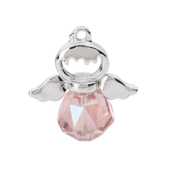 Charm Angel  GLass  Pink