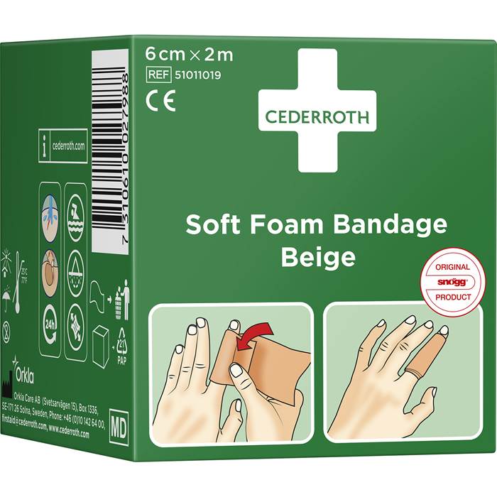 Plåster Soft Foam 6cmx2m Beige - 2