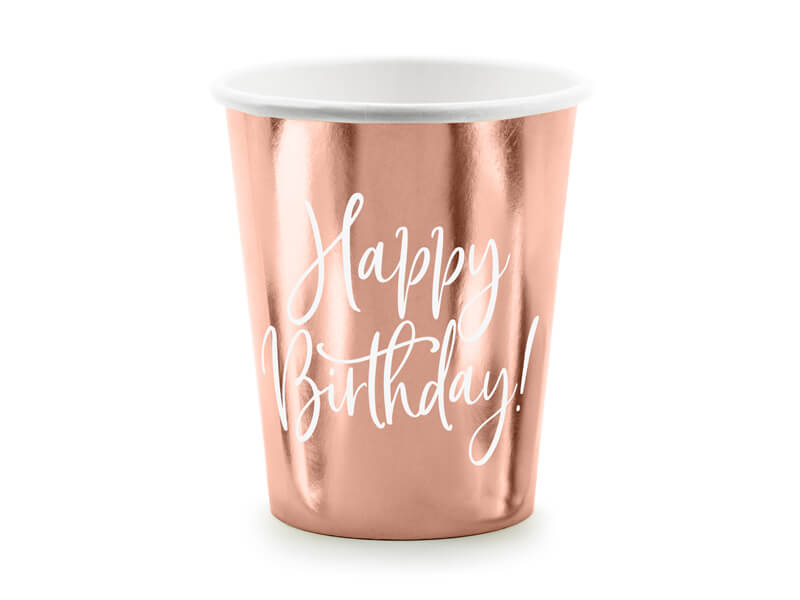 Pappmuggar Roséguld "Happy Birthday"