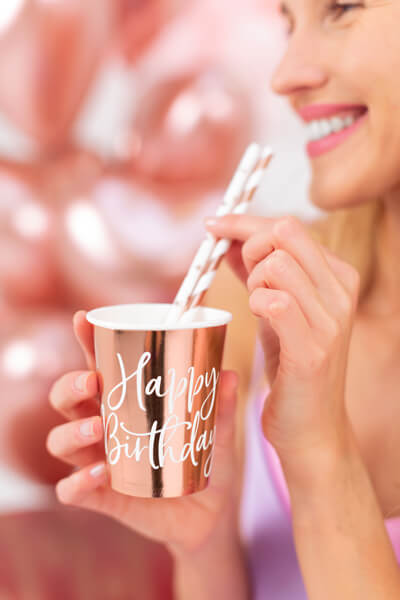 Pappmuggar Roséguld "Happy Birthday" - 2