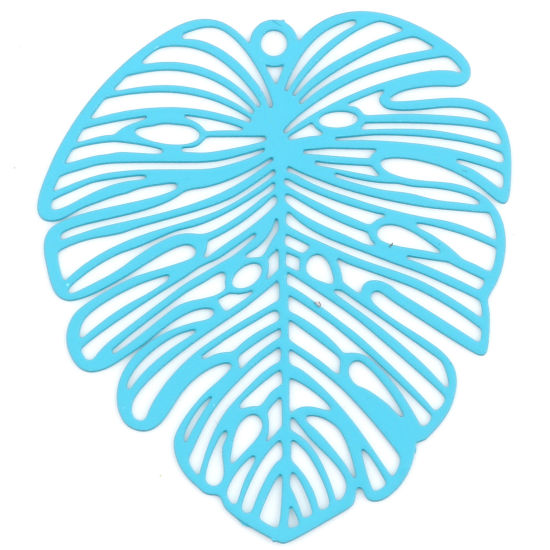 Charm Painted flower Monstera, Blue