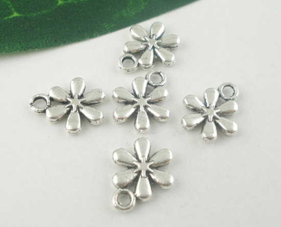 Berlock -  Blomma antiksilver